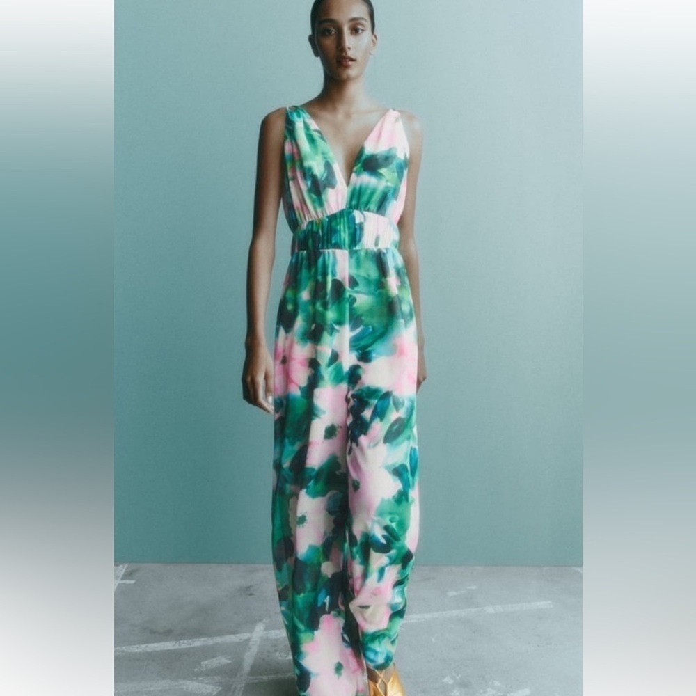 Zara Floral Print Jumpsuit XS